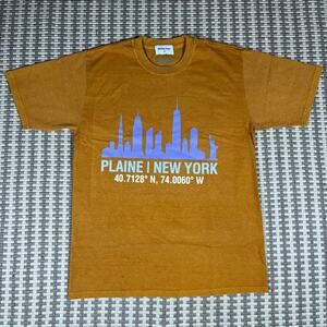 Plaine I New York Melrose Place Brown T Shirt Men’s Sz M New